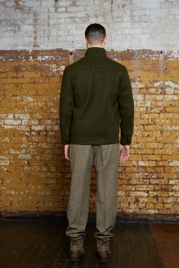 Odd Natives, The 'Artisan' olive green mohair/wool blend jacket. Fully lined with gunmetal hardware. Made in New York City.  Complimentary Shipping. 